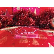 Lot de 20 Marque-place de table acrylique - Rectangle