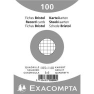 Lot de 20 Paquet 100 fiches sous film bristol quadrillé 105x148mm
