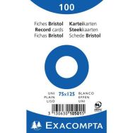 Lot de 20 Paquet 100 fiches sous film bristol uni 75x125mm