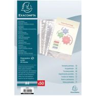 Lot de 20 Sachet 50 pochettes perforées polypropylène lisse 6/100e A4