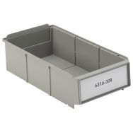 Lot de  20 bacs d'étagère en plastique recyclé 300x160x85mm 28L gris