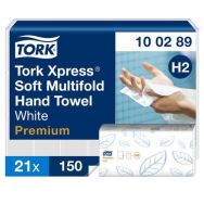Lot de 21 Essuie-mains Multifold doux - 2 plis - H2 Premium