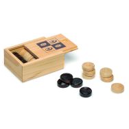 Lot de 24 pions de dames en bois