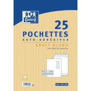 Lot de 250 Pochettes 229x324 90g kraft blond auto adhésives