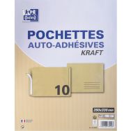 Lot de 250 Pochettes 260x330 90g auto adhésives zone d'expédition