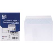 Lot de 25 Cartes de visite + 15 enveloppes 114x162