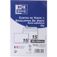 Lot de 25 Cartes de visite + 15 enveloppes auto adhésives 90x140
