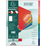 Lot de 25 Intercalaires carte lustrée 225g avec onglets 6 positions A4