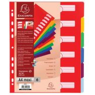 Lot de 25 Intercalaires pp opaque semi rigide 6 positions - a4 maxi