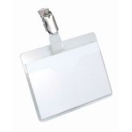 Lot de 25 Porte-badge - Couverture partielle avec clip - Durable