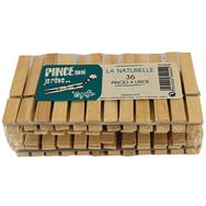 Lot de 288 Pince à linge en bois x36 la naturelle COPEFA