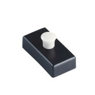 Lot de 2 Aimants rectangulaire - Noir à bouton blanc - Lxl: 23x55 mm