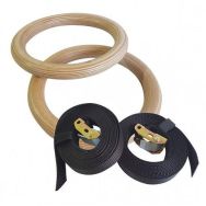 Lot de 2 Anneaux gymnastique bois Sveltus