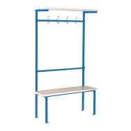 Lot de 2 Bancs vestiaire latttes PVC 1 ou 2 m 4 à 8 patères - Simple face