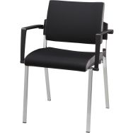 Lot de 2 Chaise avec surpiqûre - 4 pieds - Noir
