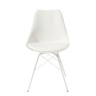 Lot de 2 Chaises Eiffel pied Blanc assise coloris blanc