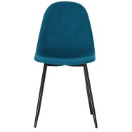 Lot de 2 Chaises Must pied Noir assise tissu polyester Bleu