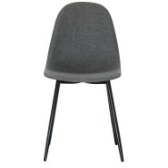Lot de 2 Chaises Must pied Noir assise tissu polyester Gris