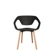 Lot de 2 Chaises Oktav pied Hêtre assise coque polypro coloris Noir