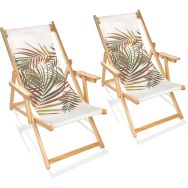 Lot de 2 Chilienne de jardin bois d'Eucalyptus Jungle