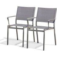 Lot de 2 Fauteuil jardin empilable Stockholm en lot