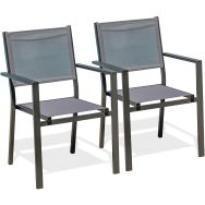 Lot de 2 Fauteuil jardin empilable Tolede en lot