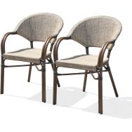 Lot de 2 Fauteuil jardin empilable Ushuaia en lot