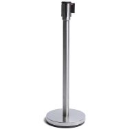 Lot de 2 Poteau acier chromé sangle 2.5 m noire
