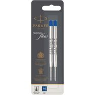 Lot de 2 Recharge stylo bille QuinkFlow pointe moyenne bleu lot de 2