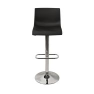 Lot de 2 Tabourets Sacramento pied alu assise noire