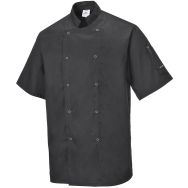 Lot de 2 Veste de cuisine Cumbria T : L Noir