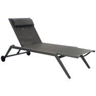 Lot de 2 bains de soleil CADIX TPEP/alu - gris/graphite