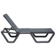 Lot de 2 bains de soleil Vela anthracite/tissu anthracite