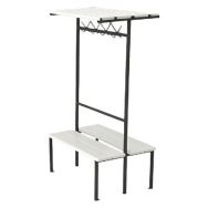 Lot de 2 bancs vestiaire lattes PVC 1 ou 2 m double face