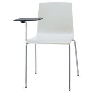 Lot de 2 chaises Alice 4 pieds avec tablette technopolymère lin - chromé