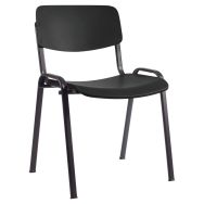 Lot de 2 chaises Louna pied noir assise/dos polypro noir