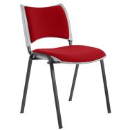 Lot de 2 chaises Yuma Coque grise dos et ass Rouge pieds Noir