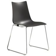 Lot de 2 chaises Zebra anthracite - pied traîneau chromé