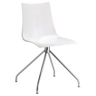 Lot de 2 chaises Zebra antichoc blanc brillant - pied pivotant chromé