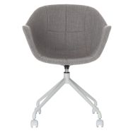 Lot de 2 fauteuils Gant pied blanc assise tissu polyester Gris