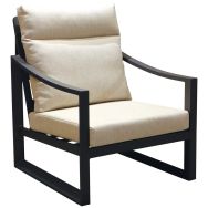 Lot de 2 fauteuils PRADO coussins/alu - beige/graphite