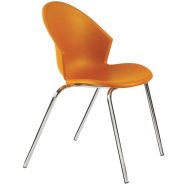 Lot de 2 fauteuils Smile piètement chromé coque coloris orange
