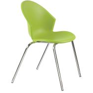 Lot de 2 fauteuils Smile piètement chromé coque coloris pistache