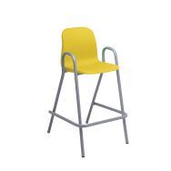 Lot de 2 fauteuils hauts Lise Tube - Coque jaune