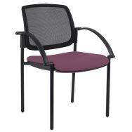 Lot de 2 fauteuils visiteurs Ritz dossier résille assise violine