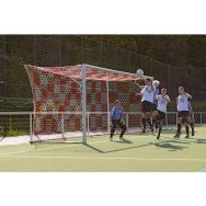 Lot de 2 filets de buts foot à 11 à damier bicolores européens blanc vert