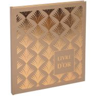 Lot de 2 livres d'or 140 pages tranche or 21x19cm PALMYRE palmier