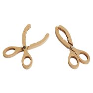 Lot de 2 pinces ciseaux en bois