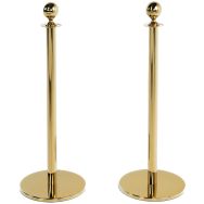 Lot de 2 poteaux à corde tête boule Laiton