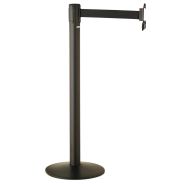 Lot de 2 poteaux de balisage à sangle noire 3 m Paceo - acier